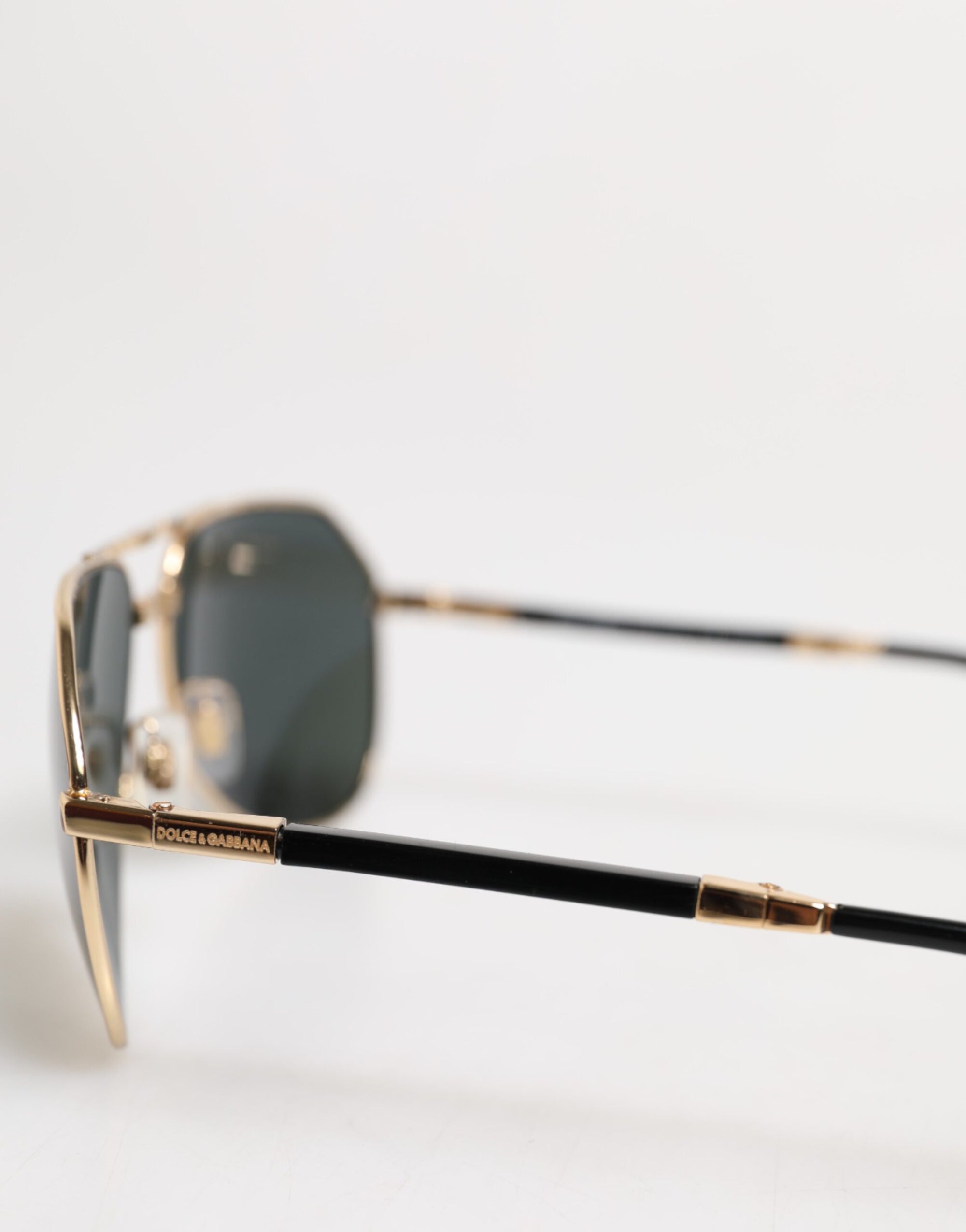 Dolce &amp; Gabbana Gold DG2106K Pilot Frame Tinted Lens Polarized Sunglasses