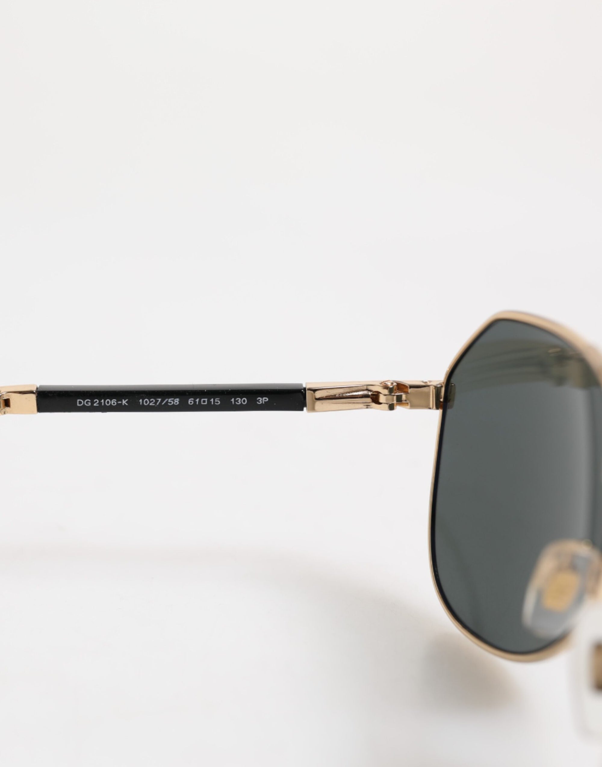 Dolce &amp; Gabbana Gold DG2106K Pilot Frame Tinted Lens Polarized Sunglasses
