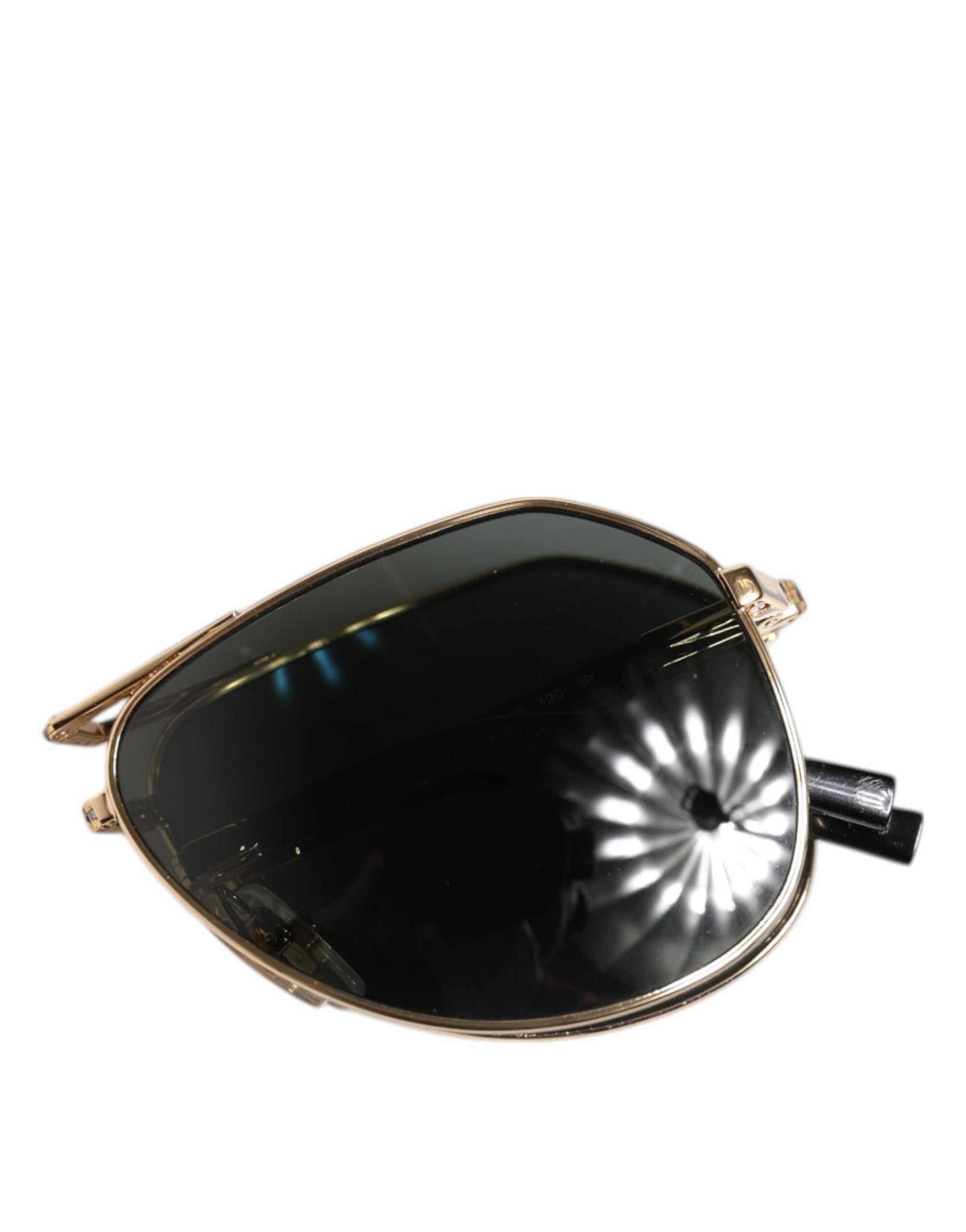 Dolce &amp; Gabbana Gold DG2106K Pilot Frame Tinted Lens Polarized Sunglasses