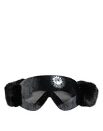 Dolce &amp; Gabbana Black Bi0759 Lace Mirrored Ski Goggles Mask Sunglasses