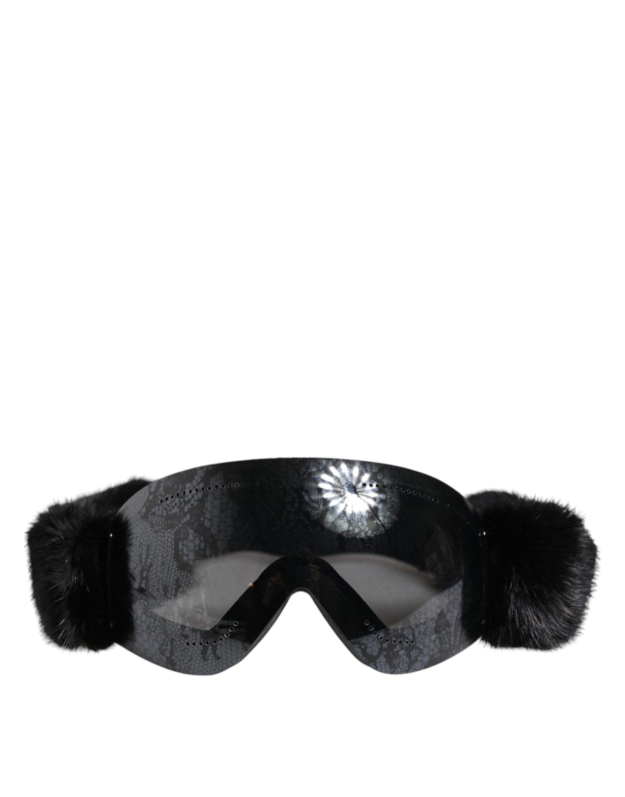 Dolce &amp; Gabbana Black Bi0759 Lace Mirrored Ski Goggles Mask Sunglasses