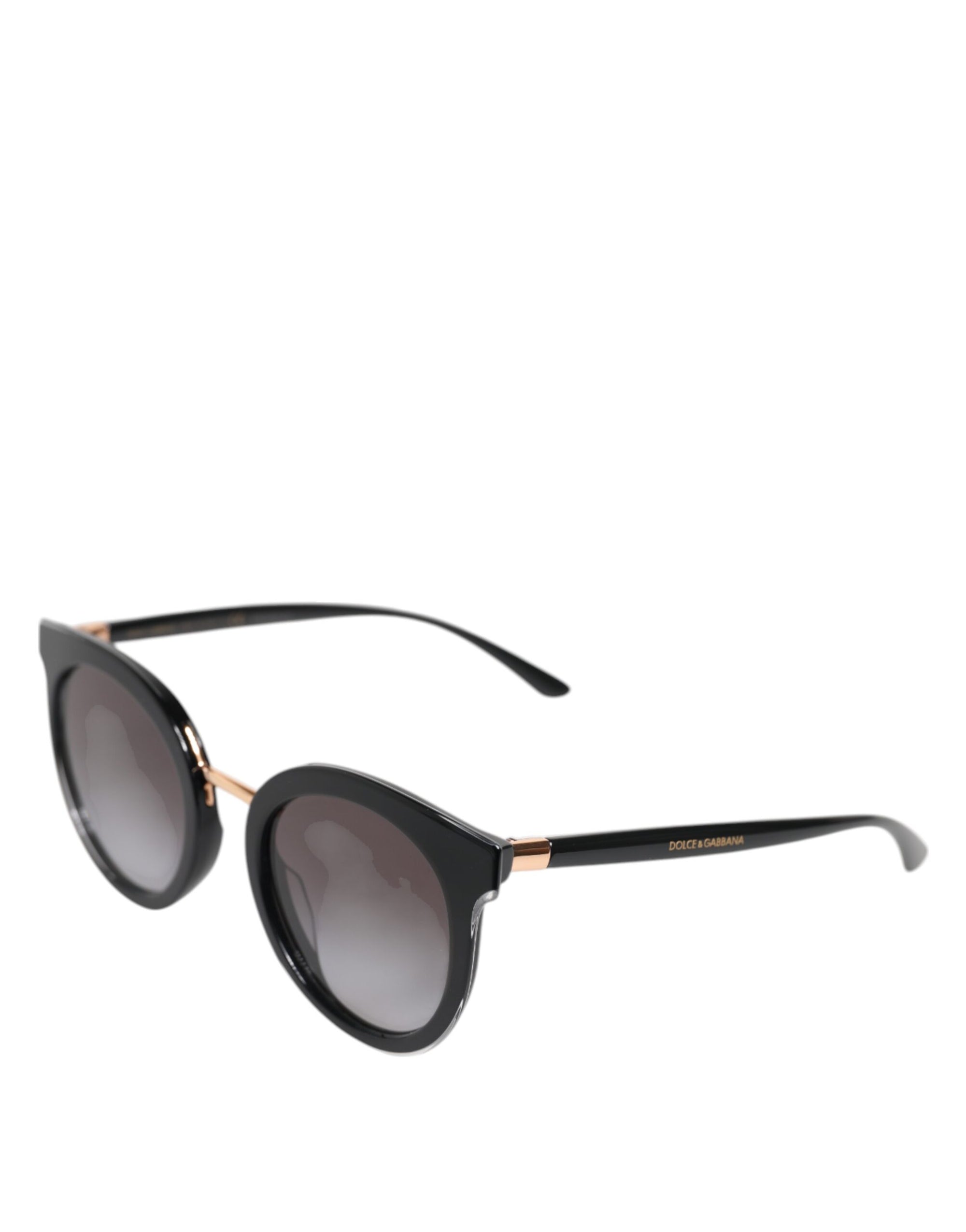 Dolce &amp; Gabbana Black Transparent Trim Round DG4371-F Eyewear Sunglasses