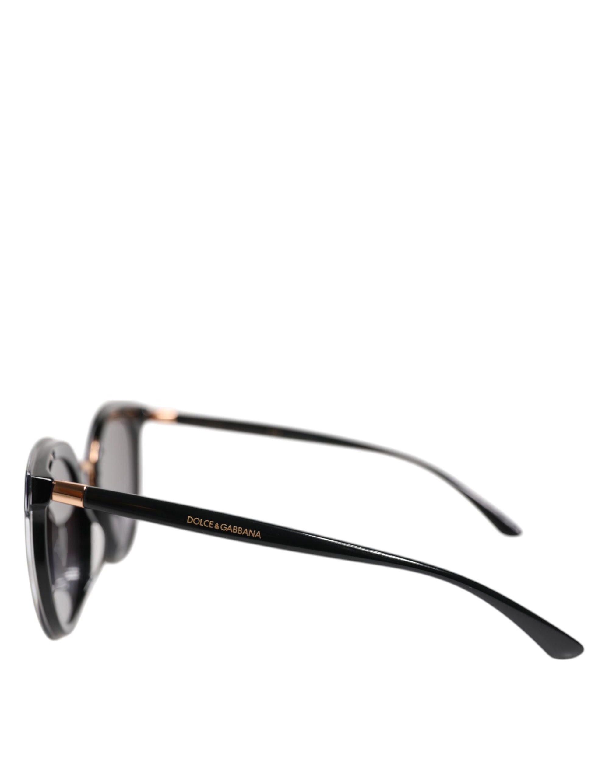 Dolce &amp; Gabbana Black Transparent Trim Round DG4371-F Eyewear Sunglasses