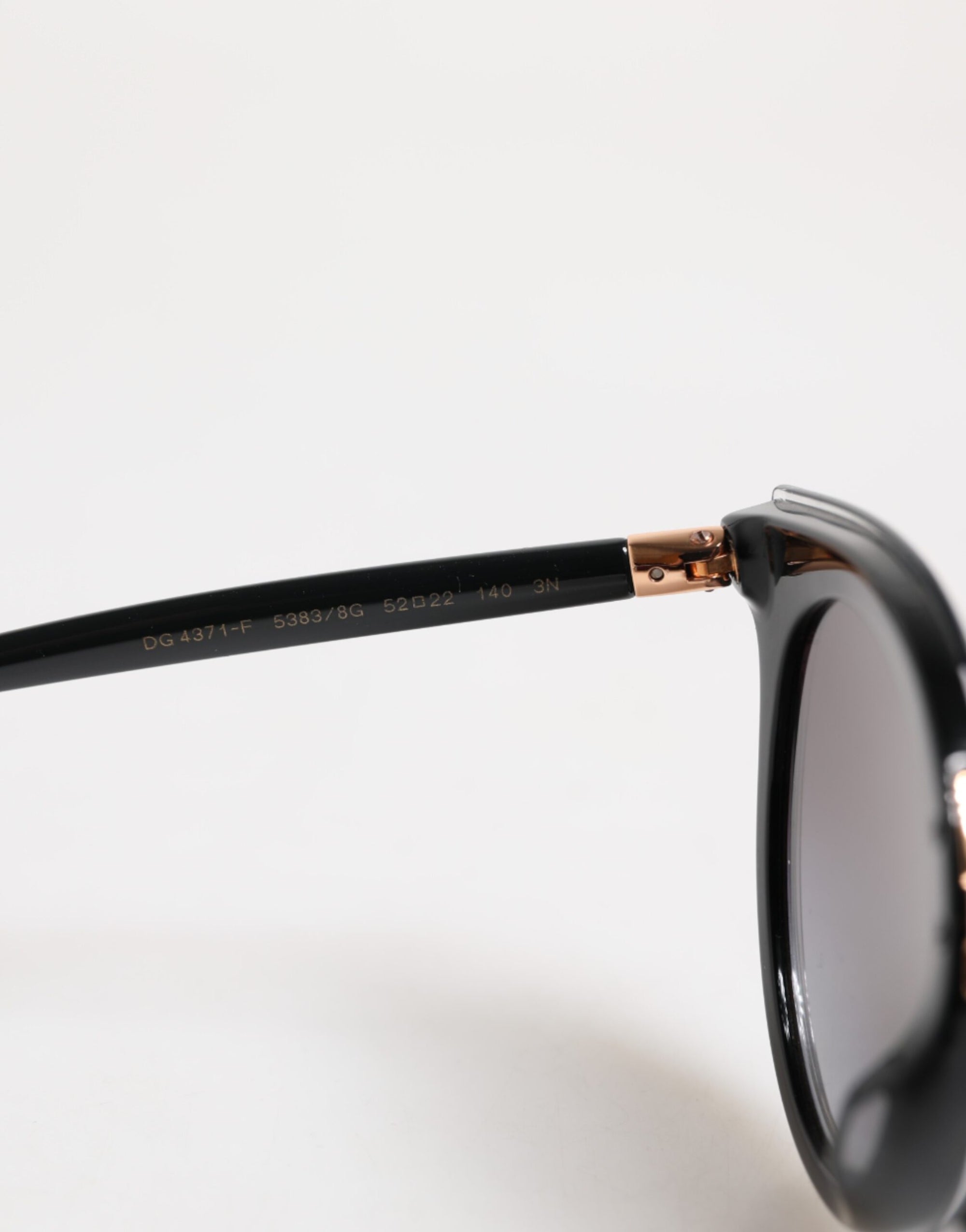 Dolce &amp; Gabbana Black Transparent Trim Round DG4371-F Eyewear Sunglasses