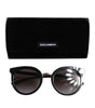 Dolce &amp; Gabbana Black Transparent Trim Round DG4371-F Eyewear Sunglasses