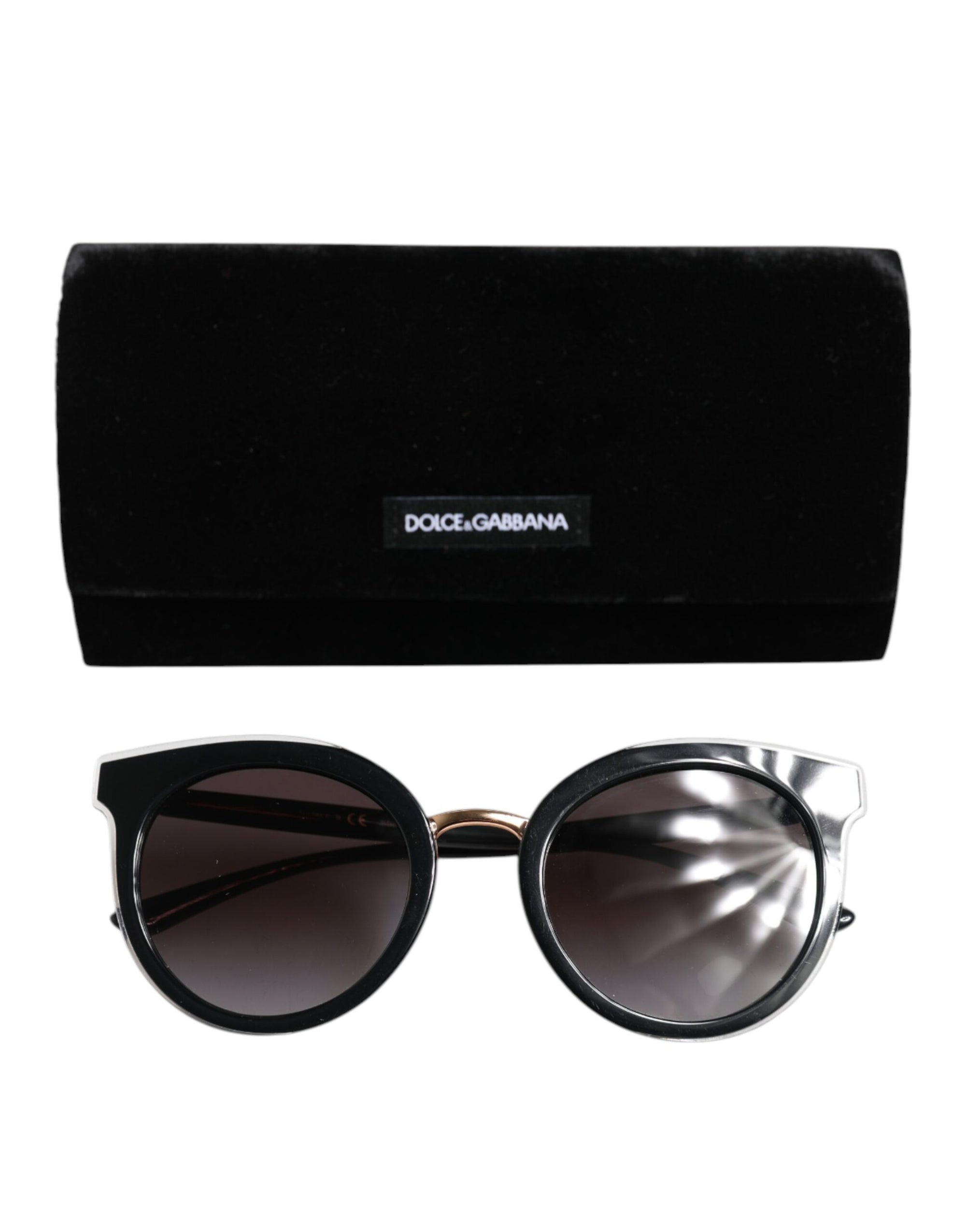 Dolce &amp; Gabbana Black Transparent Trim Round DG4371-F Eyewear Sunglasses