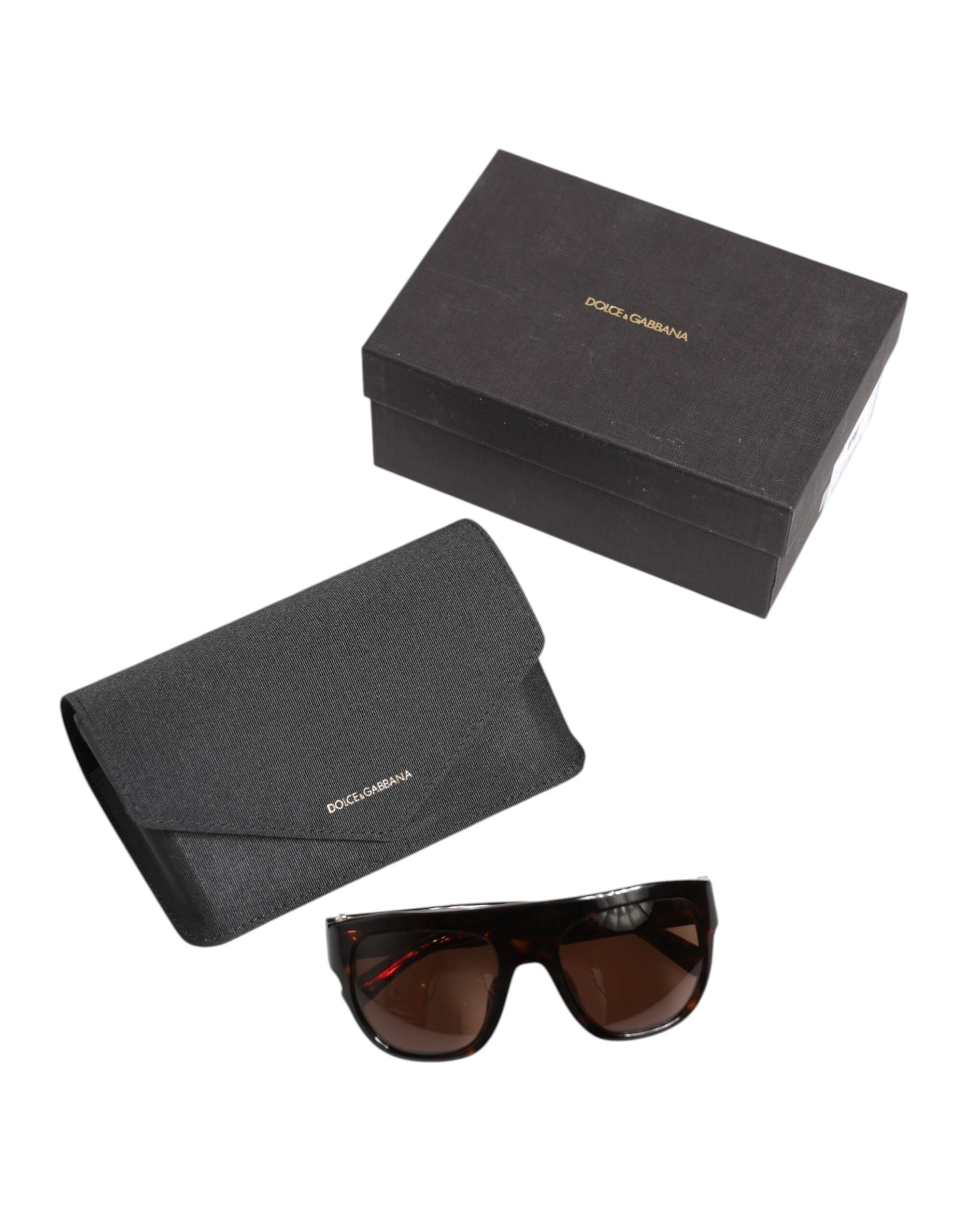 Dolce &amp; Gabbana Dark Brown Havana DG4398F Square Frame Eyewear Sunglasses