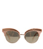Dolce &amp; Gabbana Pink Gold Mirrored Cat Eye DG6109 Sequined Sunglasses