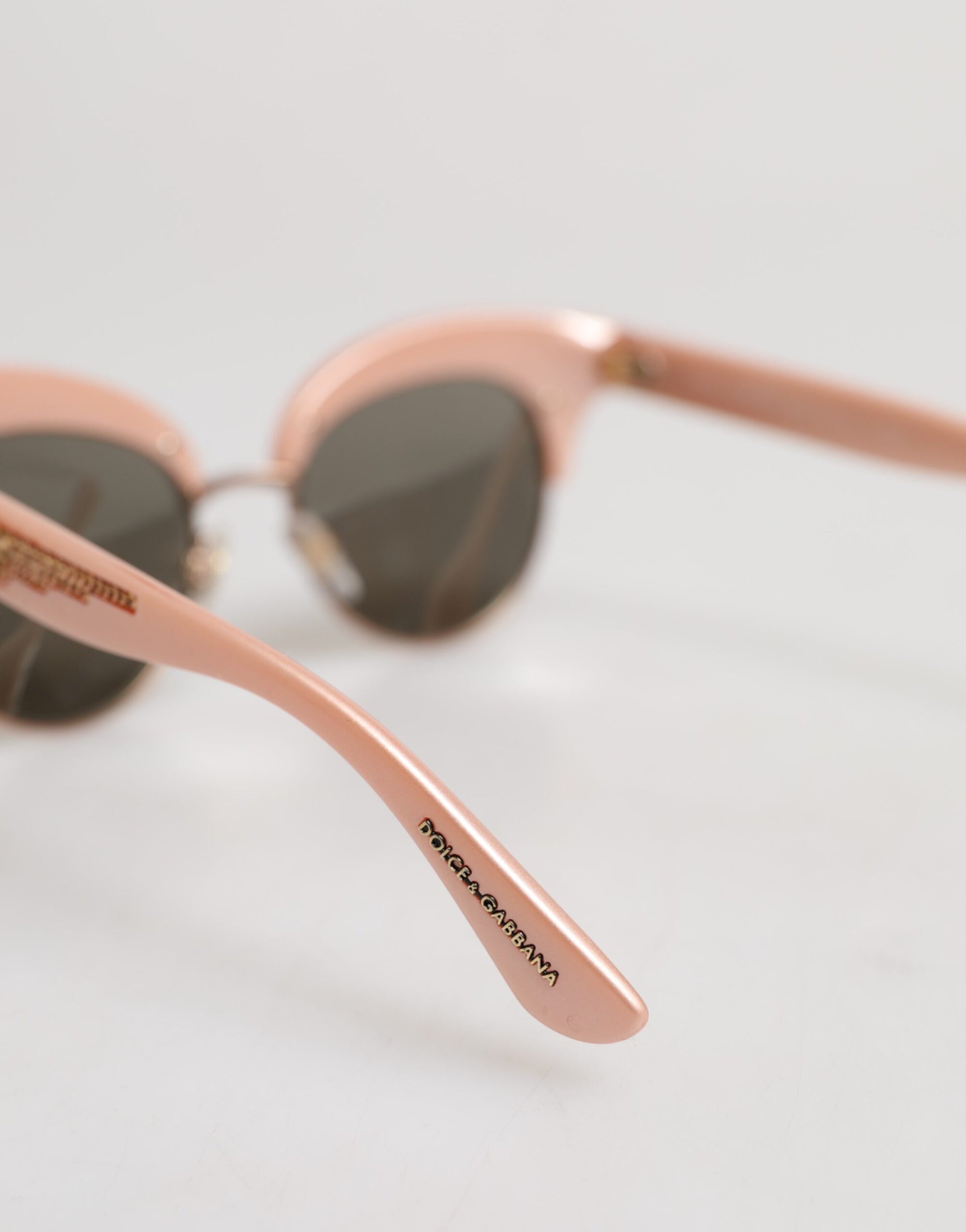 Dolce &amp; Gabbana Pink Gold Mirrored Cat Eye DG6109 Sequined Sunglasses