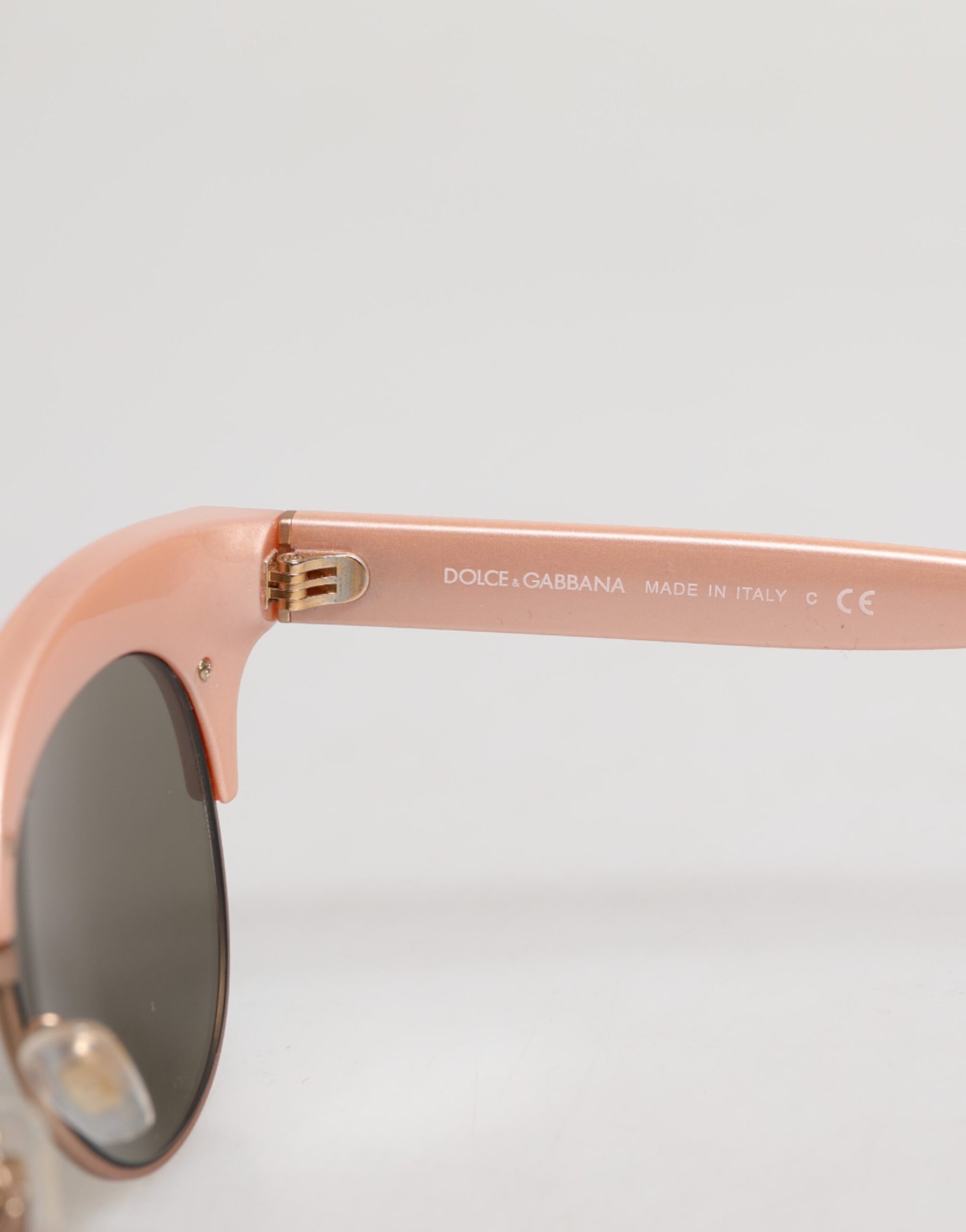 Dolce &amp; Gabbana Pink Gold Mirrored Cat Eye DG6109 Sequined Sunglasses