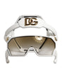Dolce &amp; Gabbana White Acetate Next Generation Mask Eyewear Sunglasses