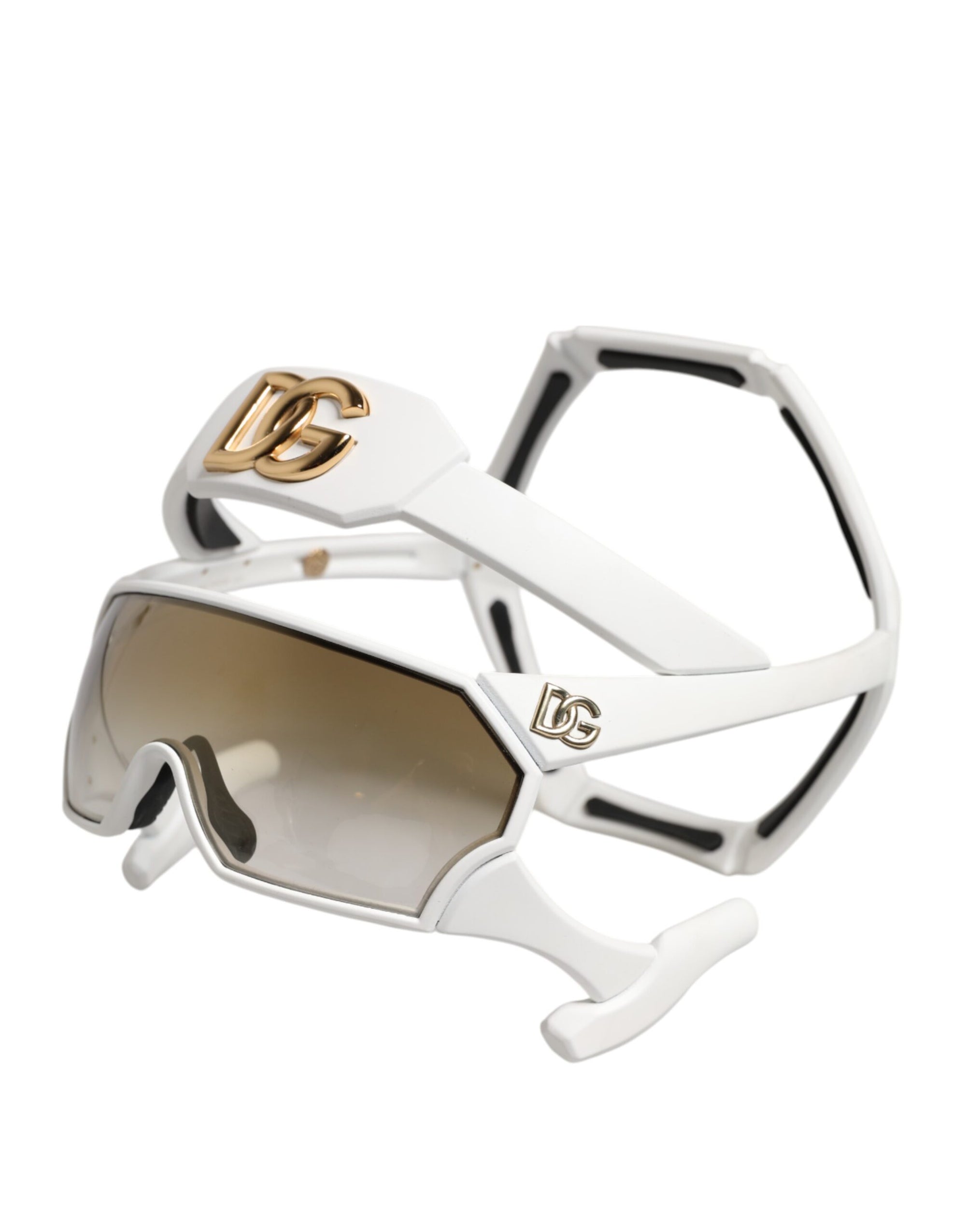 Dolce &amp; Gabbana White Acetate Next Generation Mask Eyewear Sunglasses