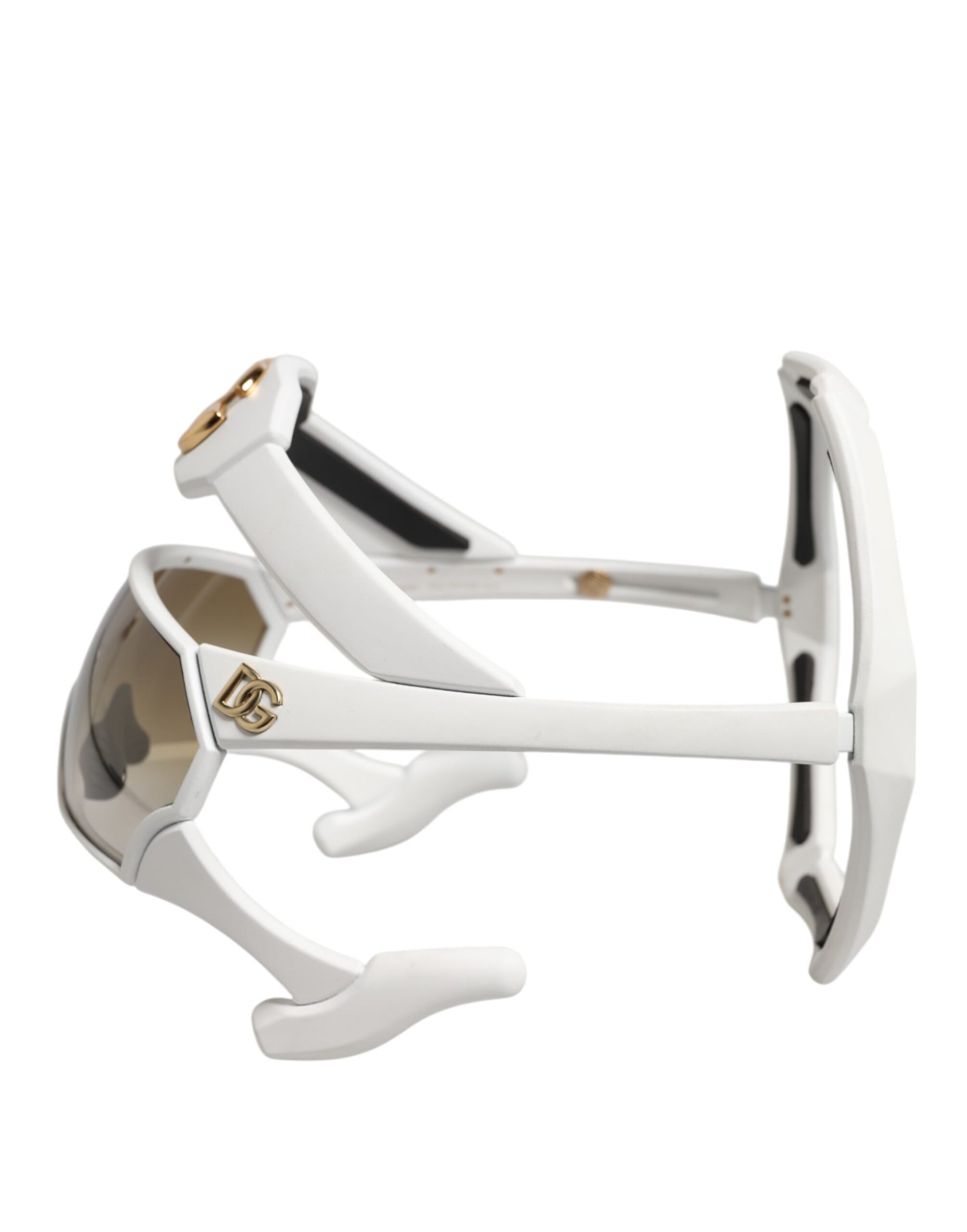 Dolce &amp; Gabbana White Acetate Next Generation Mask Eyewear Sunglasses