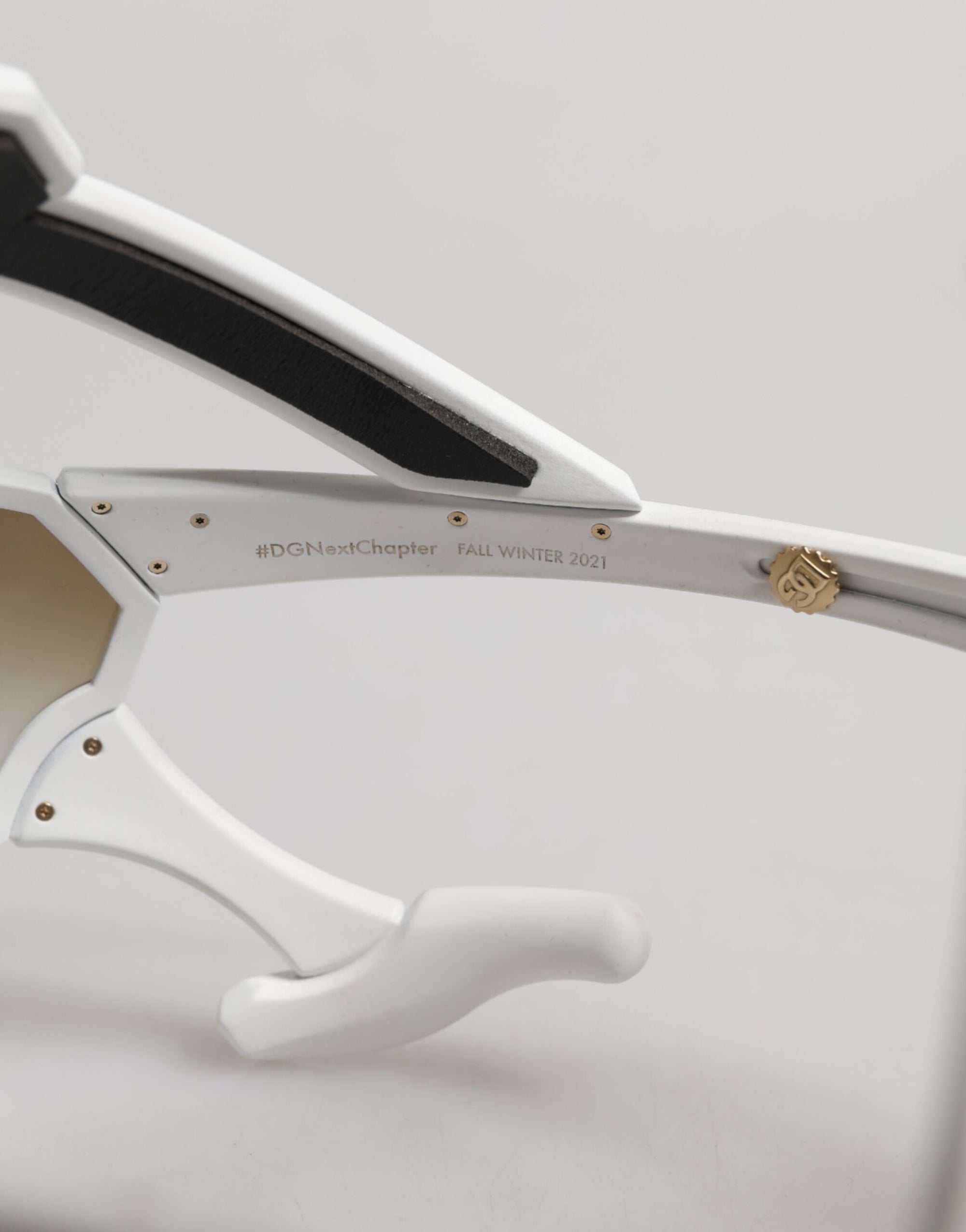 Dolce &amp; Gabbana White Acetate Next Generation Mask Eyewear Sunglasses