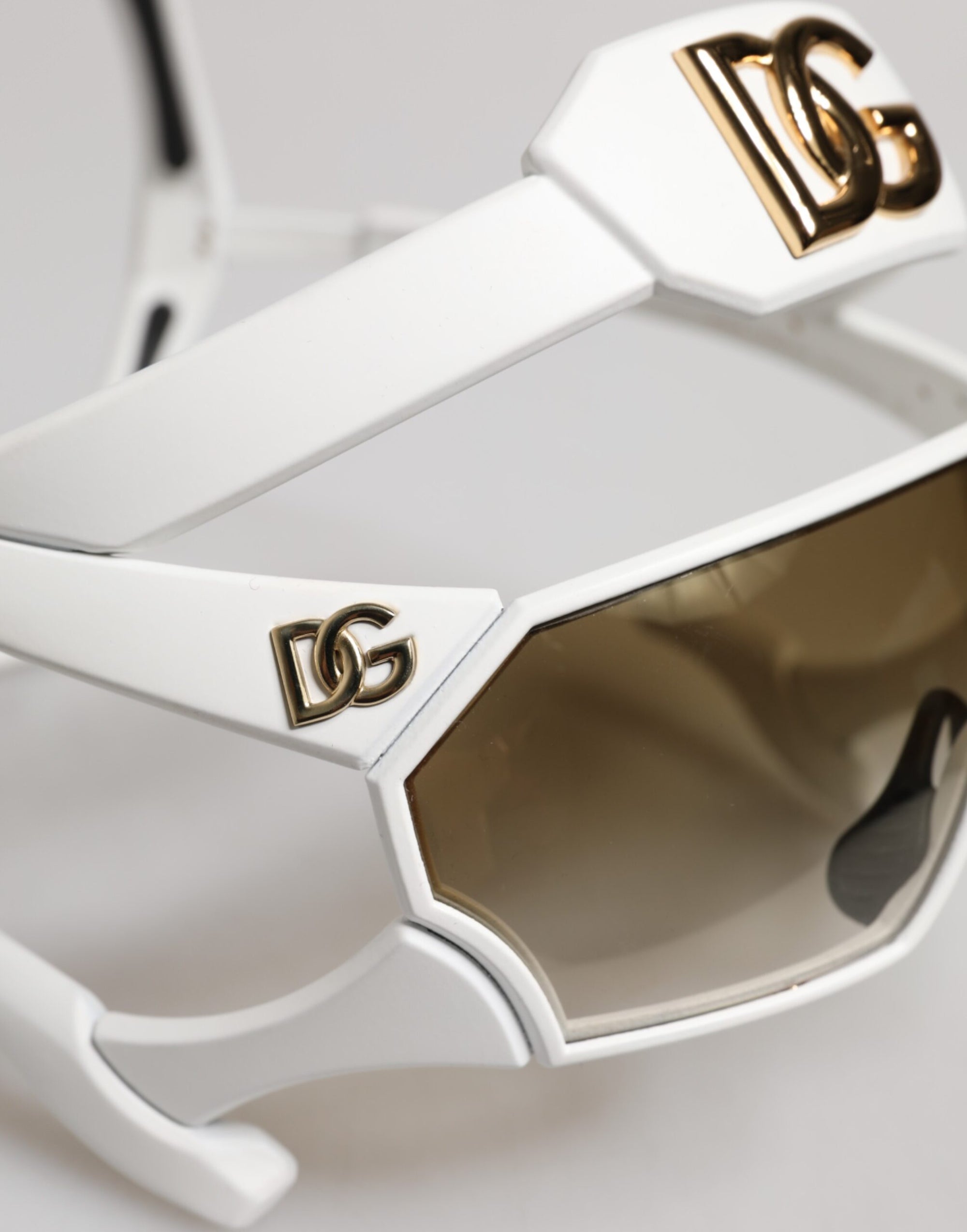 Dolce &amp; Gabbana White Acetate Next Generation Mask Eyewear Sunglasses