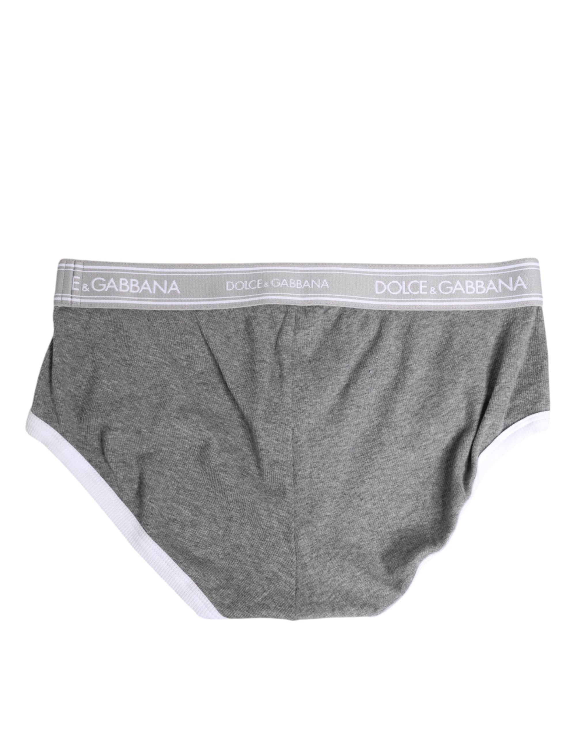 Slip homme Dolce & Gabbana en coton stretch gris
