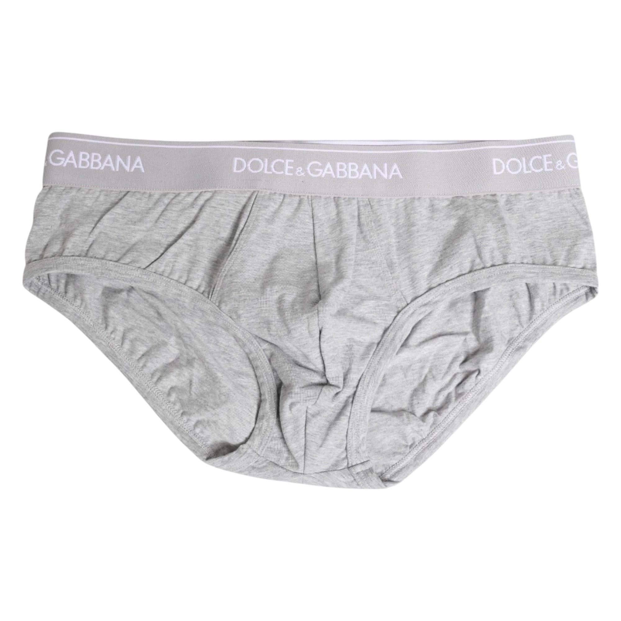Sous-vêtement régulier en coton stretch gris Dolce & Gabbana