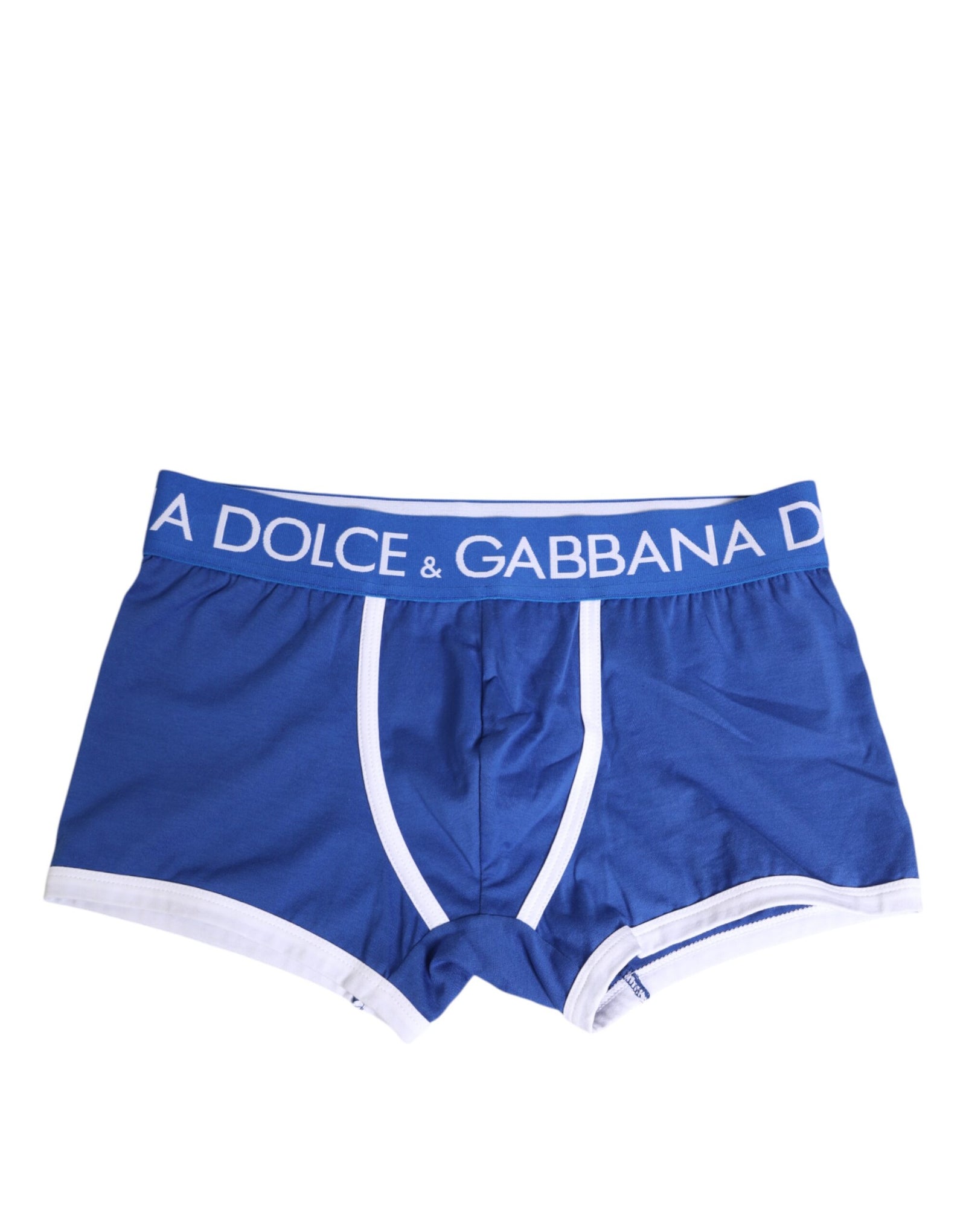 Boxer classique en coton stretch bleu Dolce & Gabbana