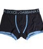 Boxer classique en coton stretch bleu Dolce & Gabbana