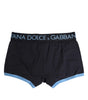 Boxer classique en coton stretch bleu Dolce & Gabbana
