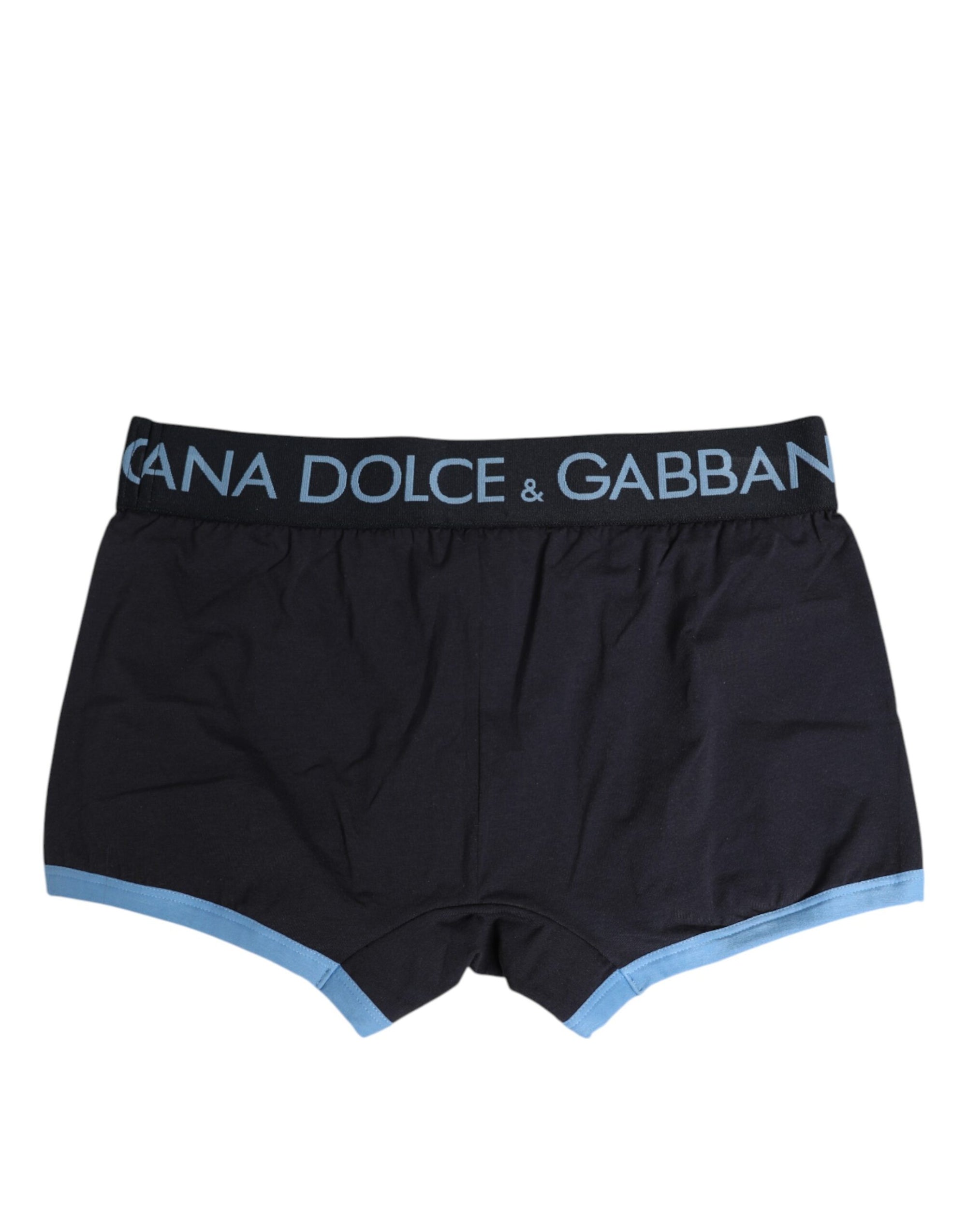 Boxer classique en coton stretch bleu Dolce & Gabbana