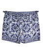 Dolce & Gabbana Blue White Majolica Print Swim Shorts Swimwear