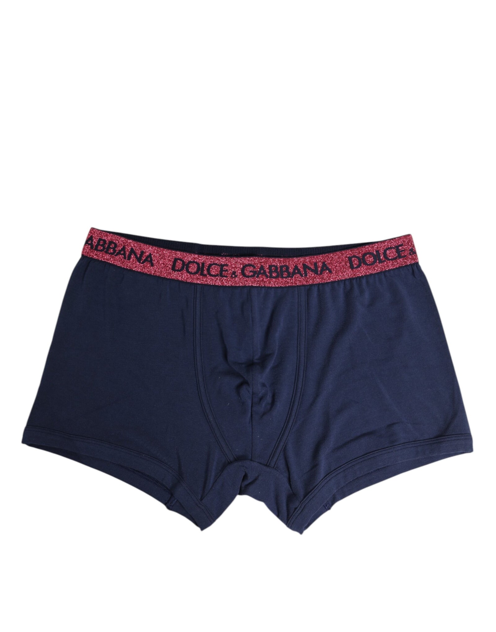Boxer extensible Dolce & Gabbana bleu rouge avec logo