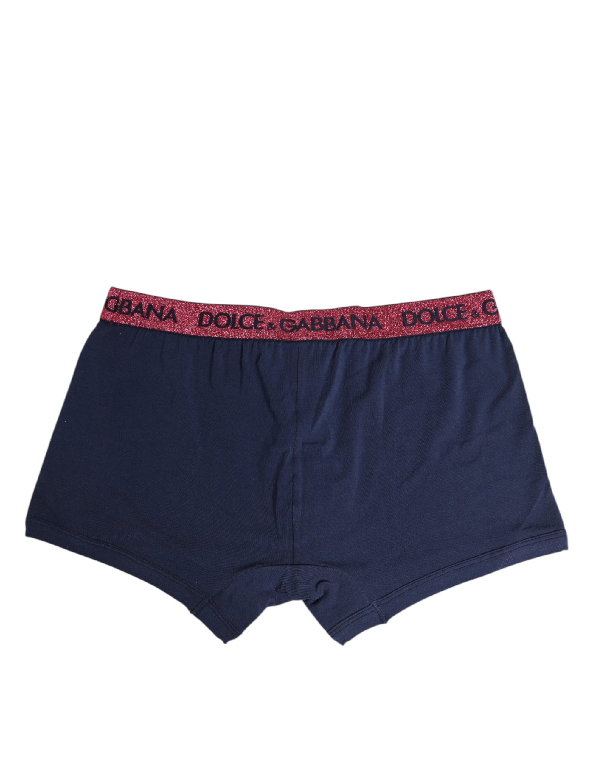 Boxer extensible Dolce & Gabbana bleu rouge avec logo