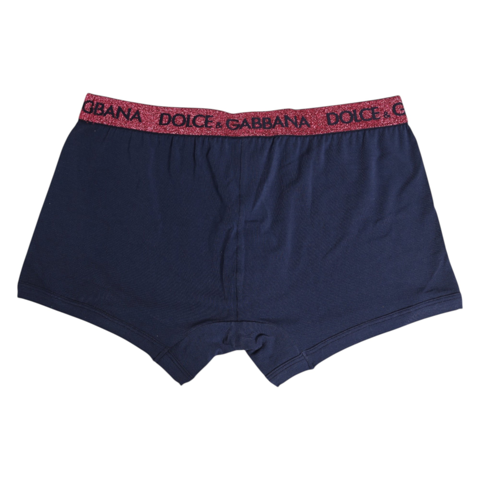 Boxer extensible Dolce & Gabbana bleu rouge avec logo