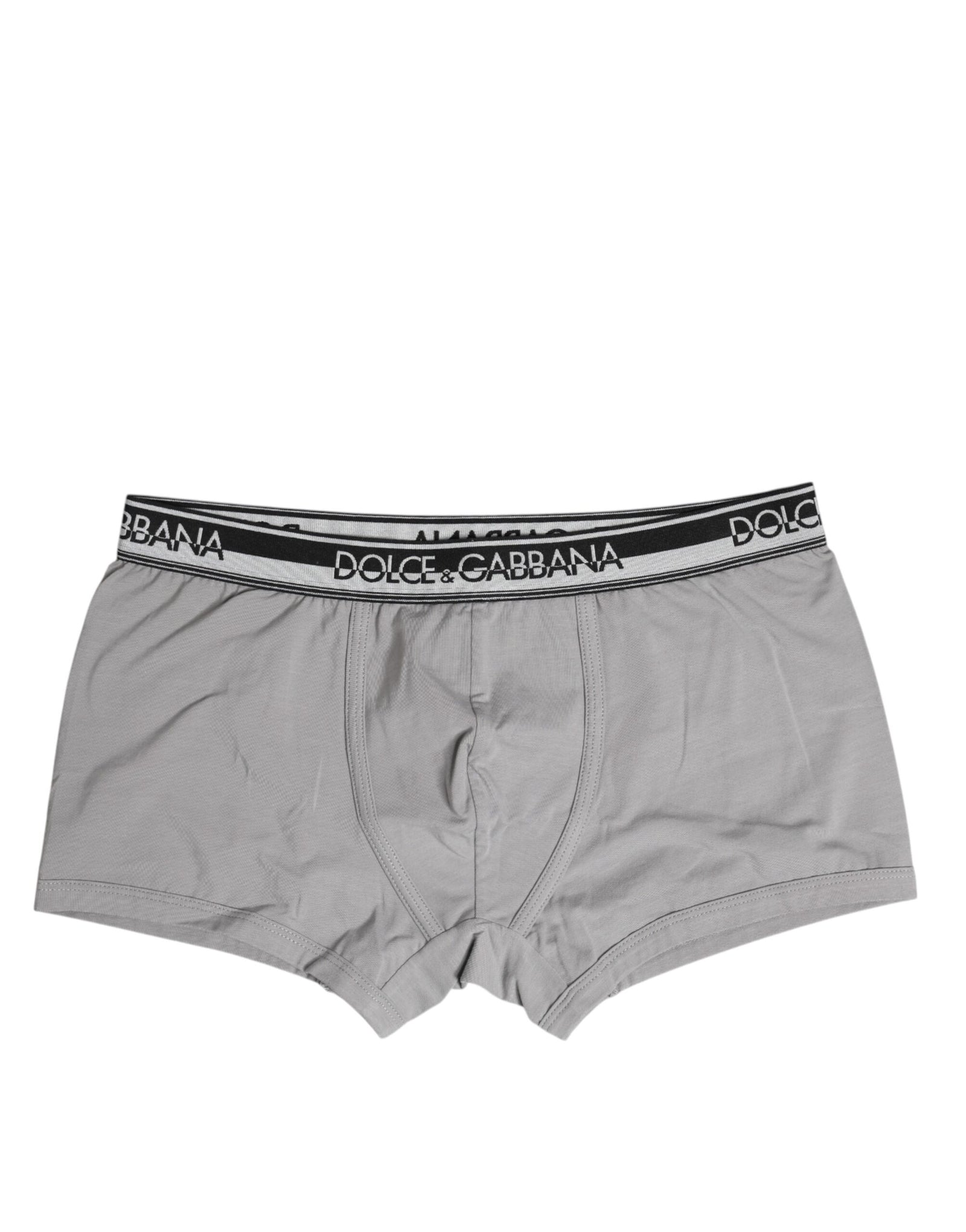 Boxer classique en coton stretch gris Dolce & Gabbana
