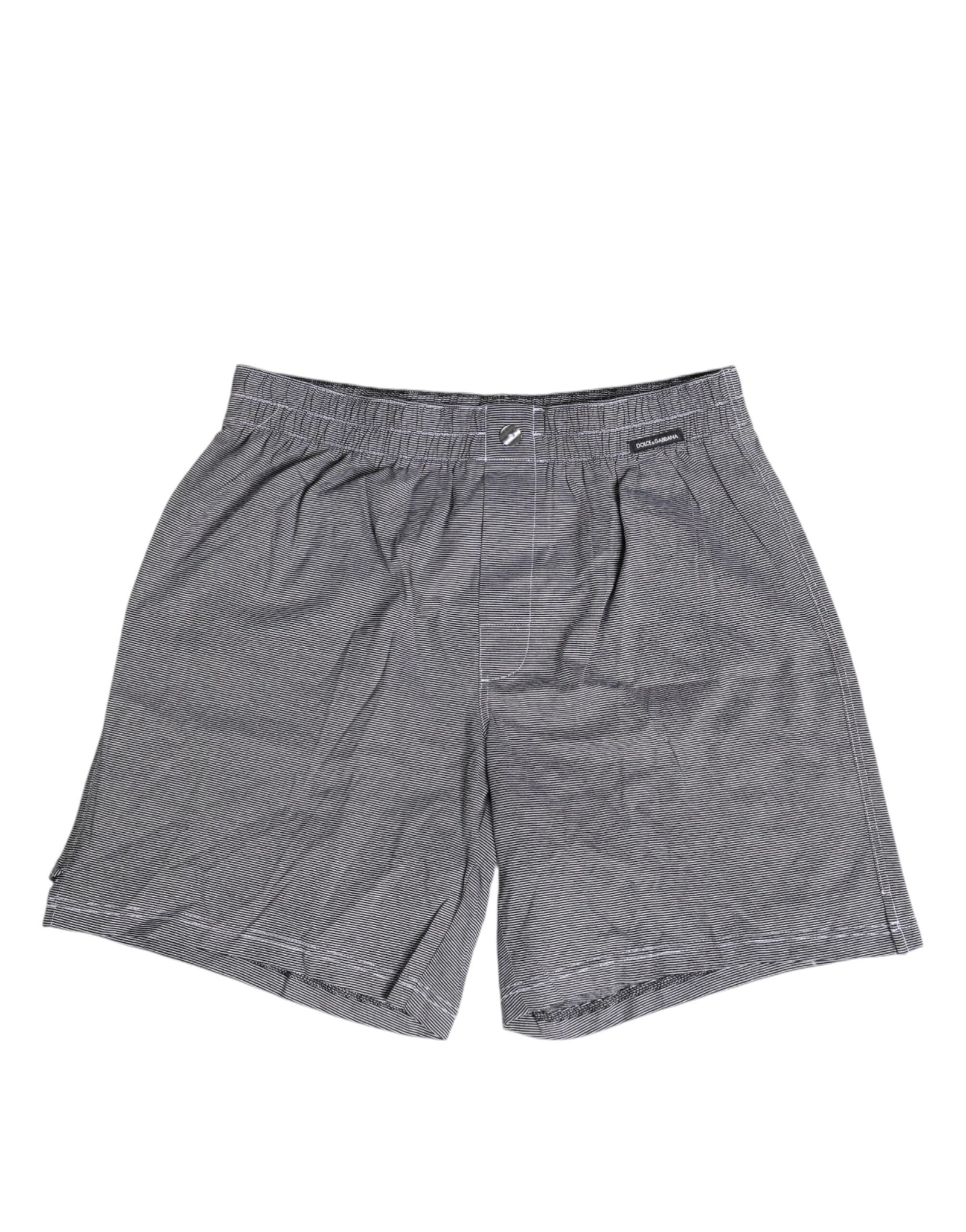 Boxer classique en coton à rayures grises Dolce & Gabbana