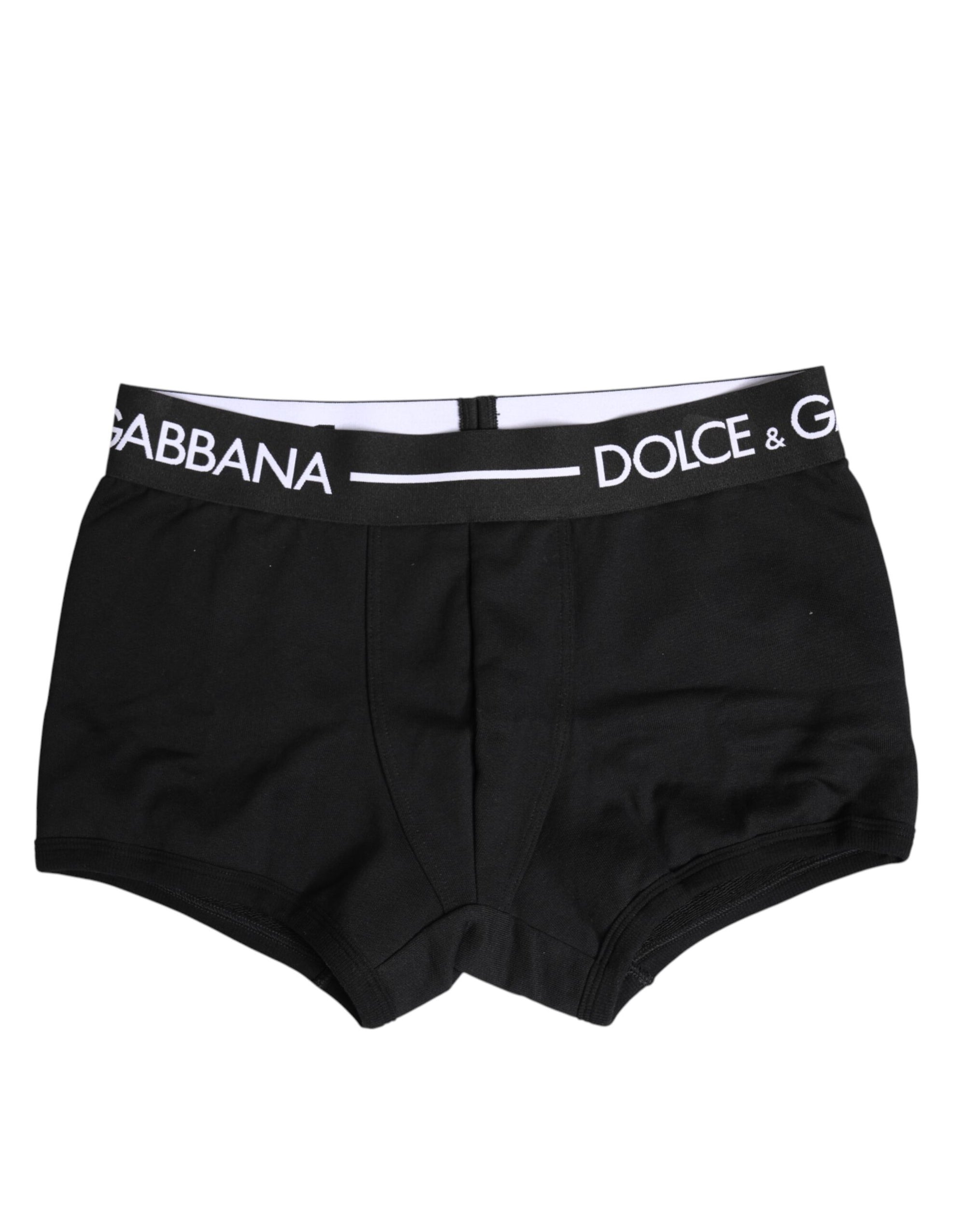 Boxer classique en coton stretch noir Dolce & Gabbana