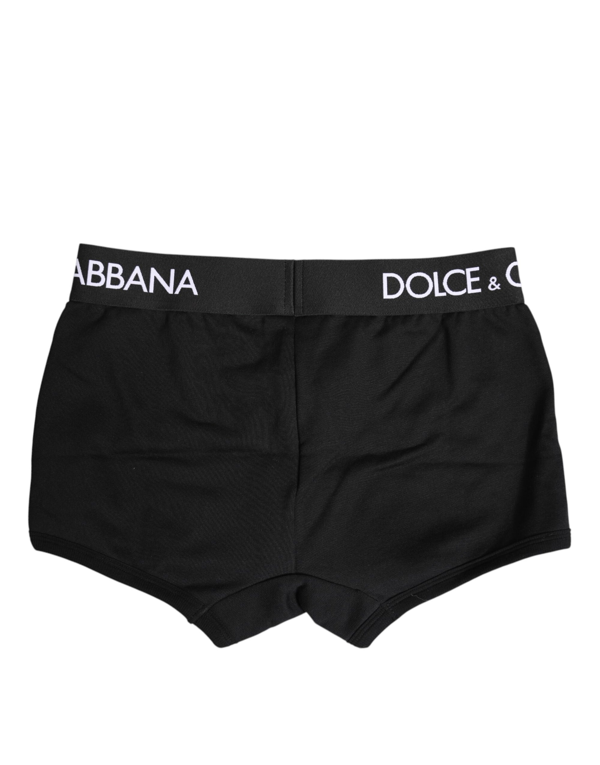 Boxer classique en coton stretch noir Dolce & Gabbana