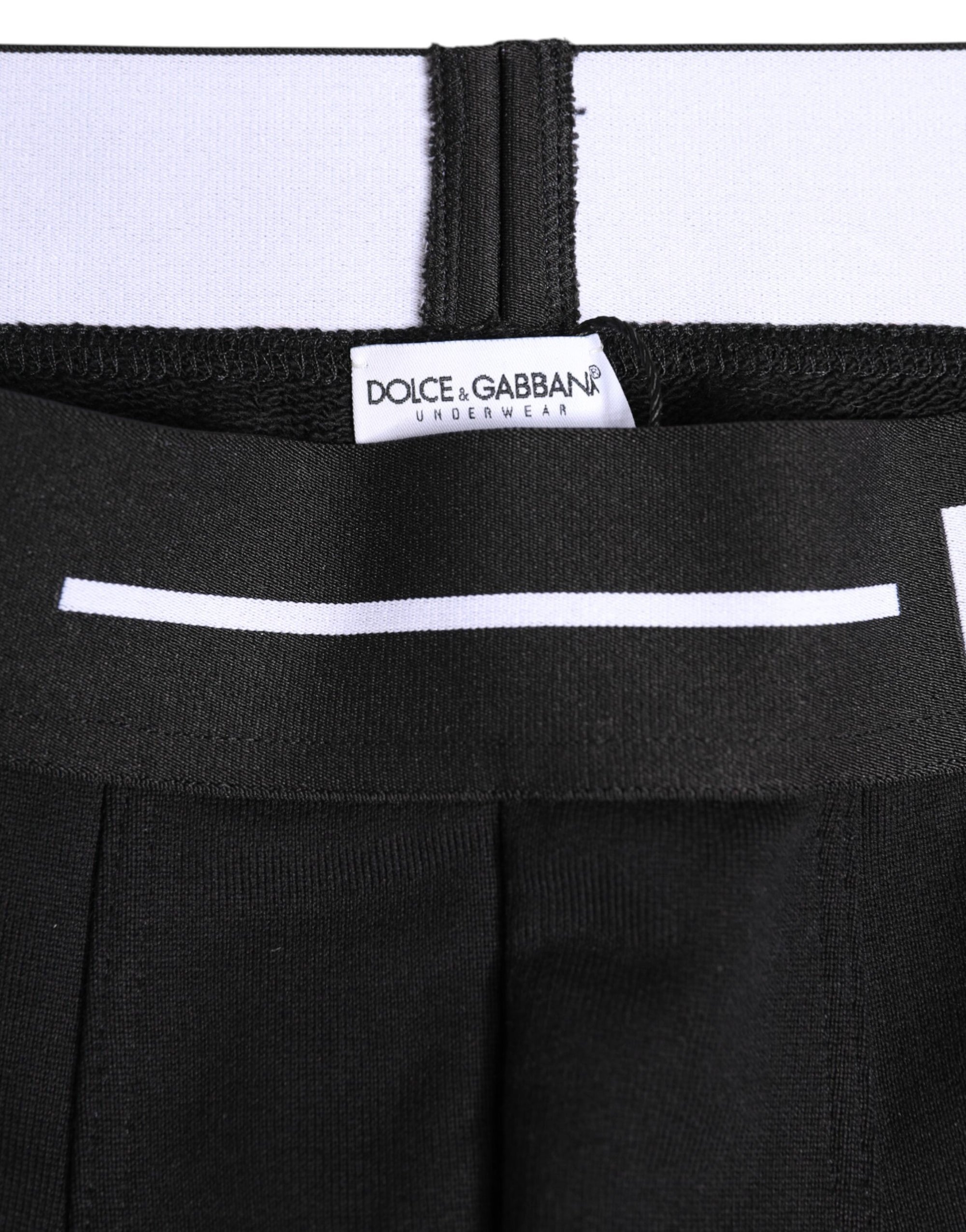 Boxer classique en coton stretch noir Dolce & Gabbana