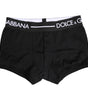 Boxer classique en coton stretch noir Dolce & Gabbana