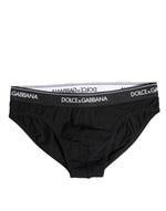 Sous-vêtement classique en coton stretch noir Dolce & Gabbana