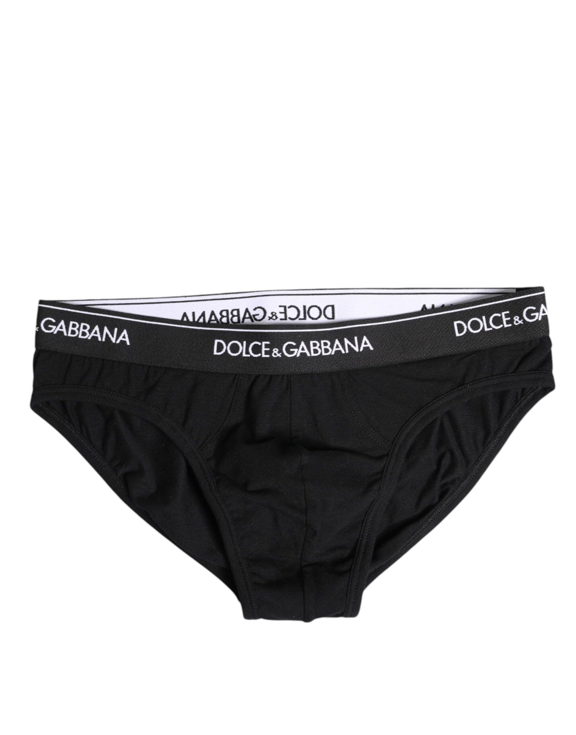 Sous-vêtement classique en coton stretch noir Dolce & Gabbana