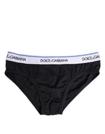 Sous-vêtement classique en coton stretch noir Dolce & Gabbana