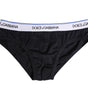 Sous-vêtement classique en coton stretch noir Dolce & Gabbana
