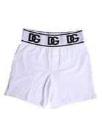 Boxer classique en coton stretch blanc Dolce &amp; Gabbana