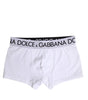 Boxer classique en coton stretch blanc Dolce &amp; Gabbana