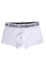 Boxer classique en coton stretch blanc Dolce &amp; Gabbana