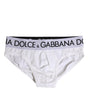 Dolce & Gabbana White Cotton Stretch Regular Brief Underwear