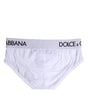 Dolce & Gabbana White Cotton Stretch Regular Brief Underwear
