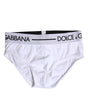 Dolce & Gabbana White Cotton Stretch Regular Brief Underwear