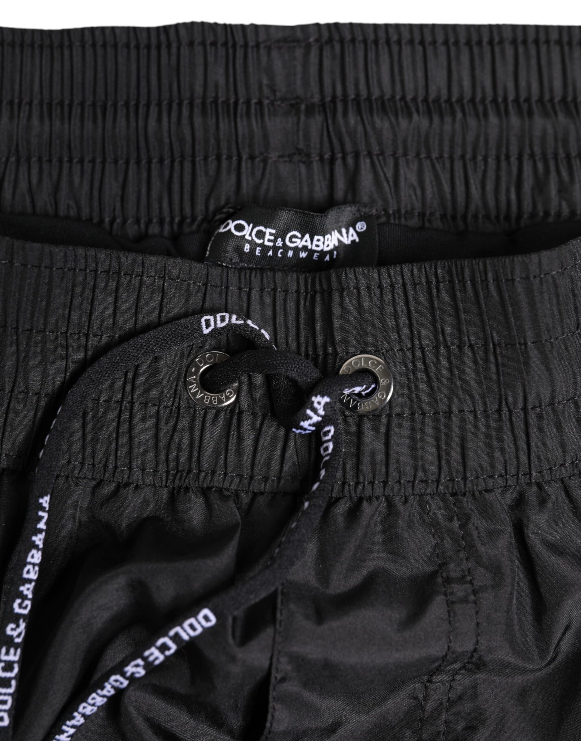 Maillots de bain Dolce & Gabbana - Short de plage noir à cordon de serrage