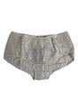 Dolce & Gabbana Gray Cotton Floral Lace High Waist Panty Underwear