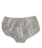 Dolce & Gabbana Gray Cotton Floral Lace High Waist Panty Underwear