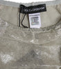 Dolce & Gabbana Gray Cotton Floral Lace High Waist Panty Underwear