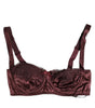 Dolce & Gabbana Burgundy Silk Underwired Balconette Bra Underwear